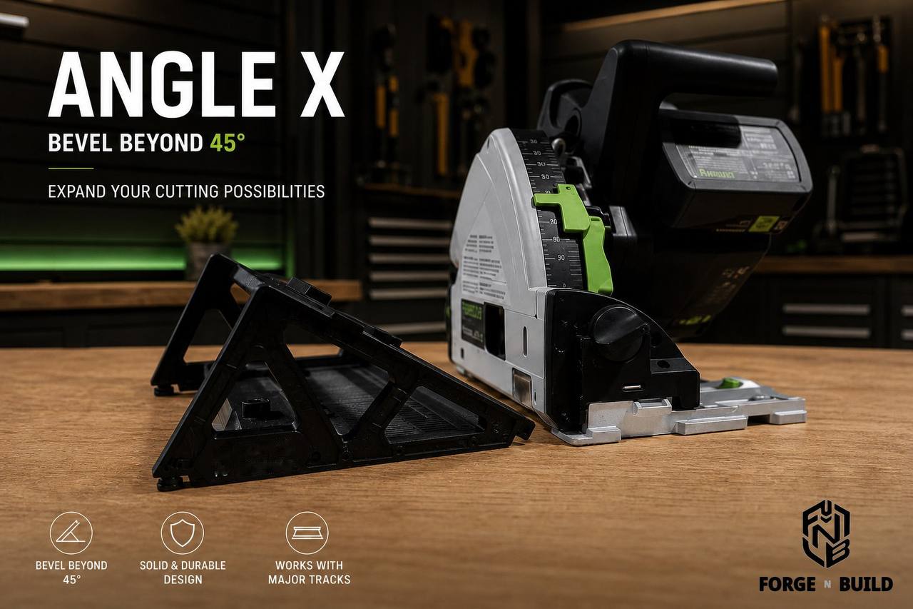 Angle X track saw angle cutting guide with product message